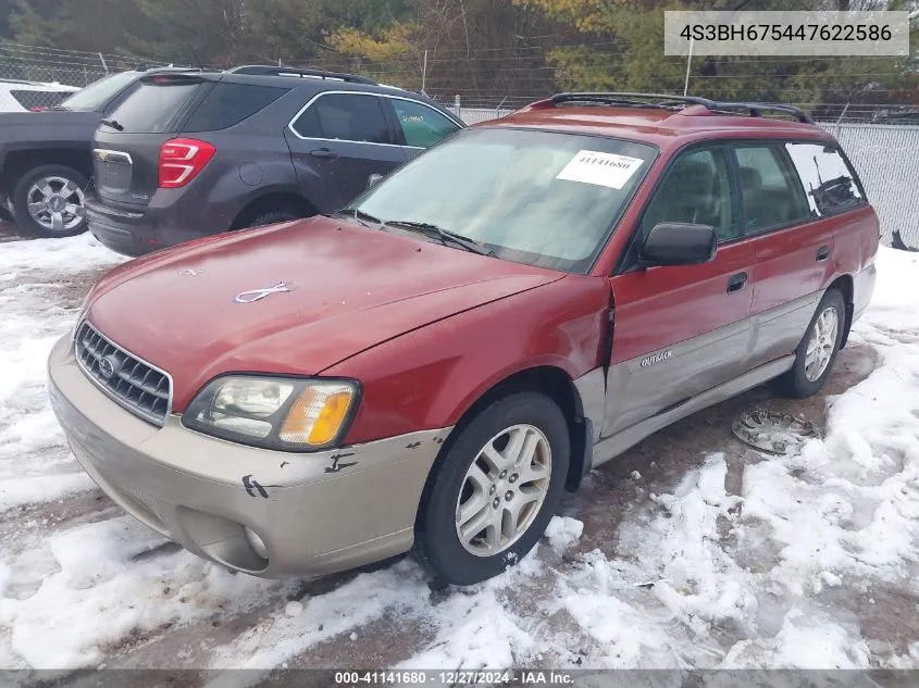 2004 Subaru Outback VIN: 4S3BH675447622586 Lot: 41141680