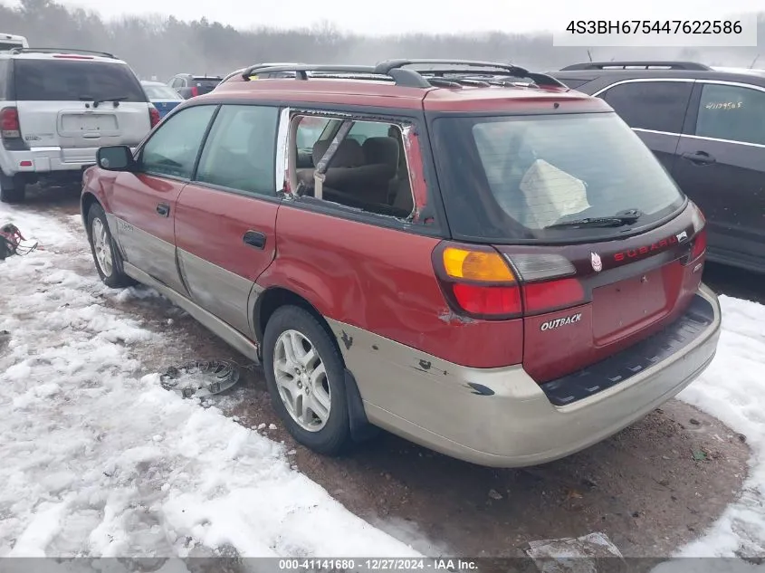 2004 Subaru Outback VIN: 4S3BH675447622586 Lot: 41141680