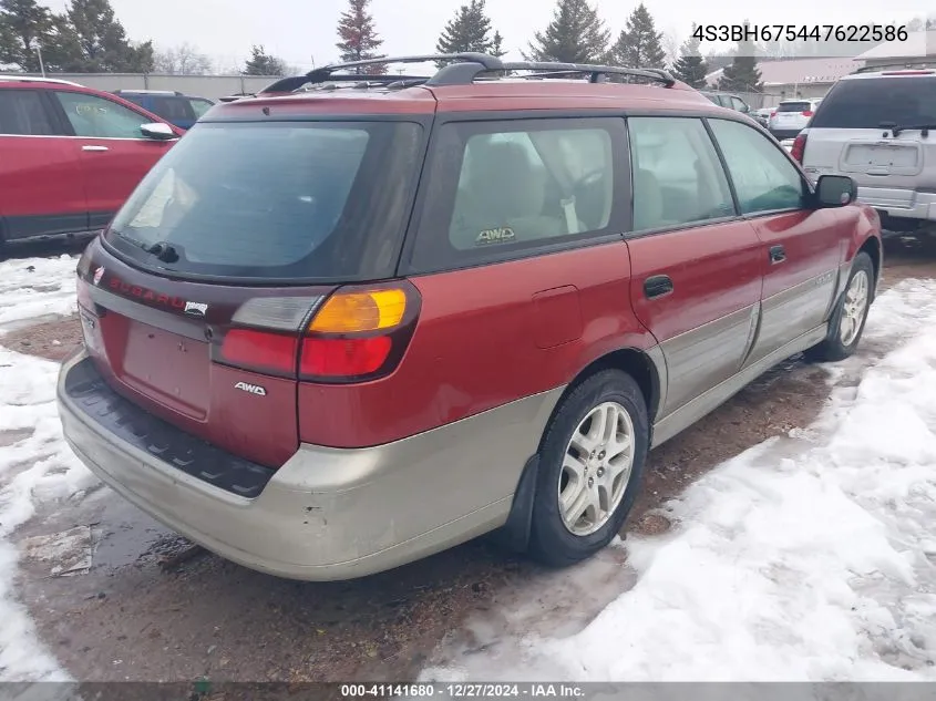 2004 Subaru Outback VIN: 4S3BH675447622586 Lot: 41141680