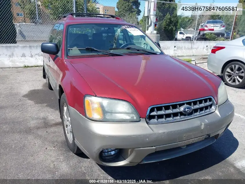 2004 Subaru Outback VIN: 4S3BH675847605581 Lot: 41828158