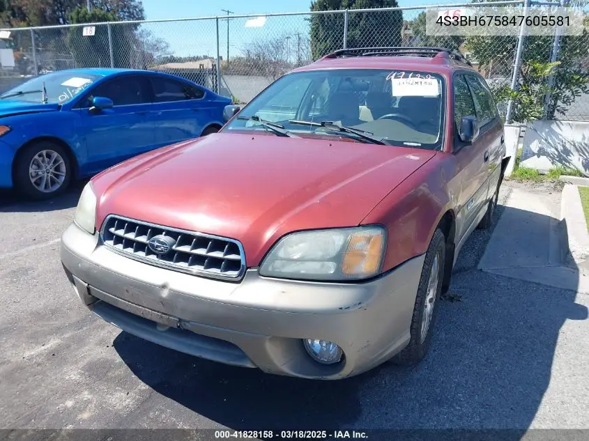 2004 Subaru Outback VIN: 4S3BH675847605581 Lot: 41828158