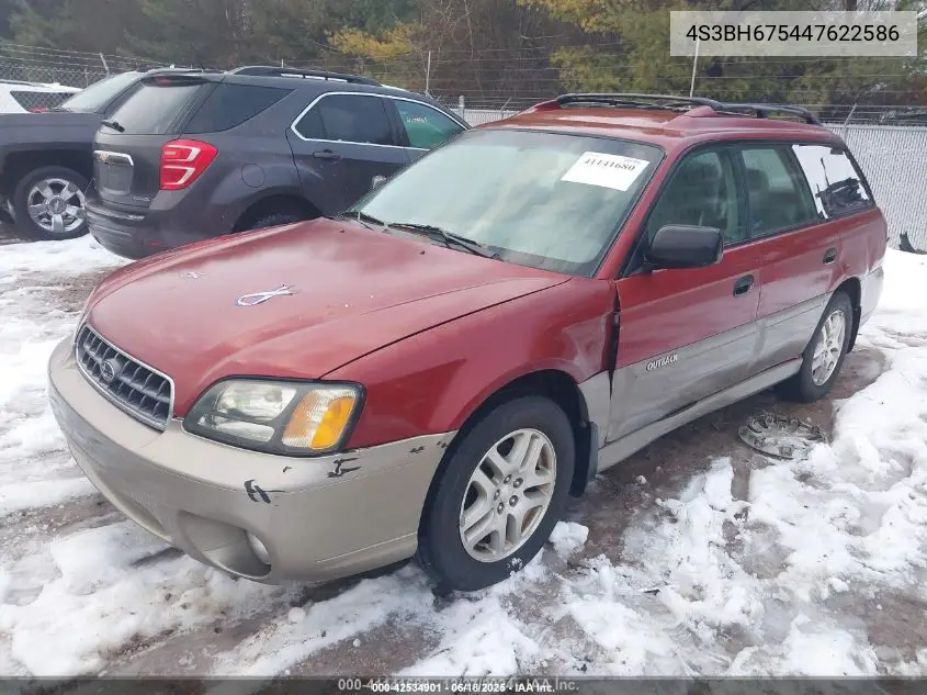 2004 Subaru Outback VIN: 4S3BH675447622586 Lot: 42534901