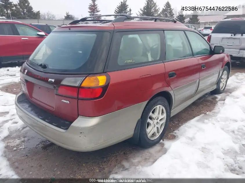 2004 Subaru Outback VIN: 4S3BH675447622586 Lot: 42534901