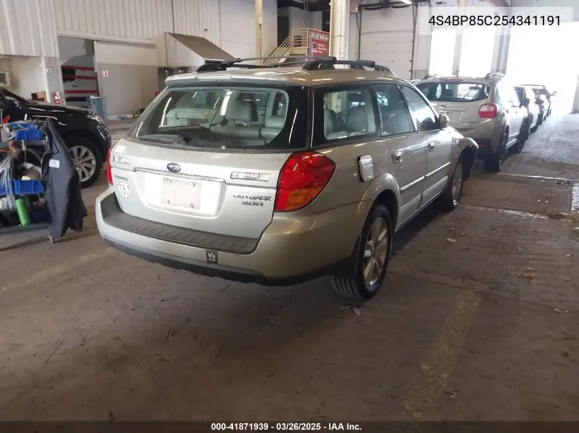 2005 Subaru Outback 3.0R Vdc Limited VIN: 4S4BP85C254341191 Lot: 41871939