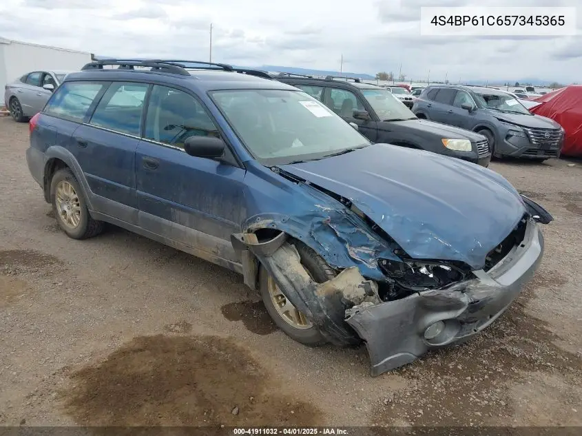 2005 Subaru Outback 2.5I VIN: 4S4BP61C657345365 Lot: 41911032