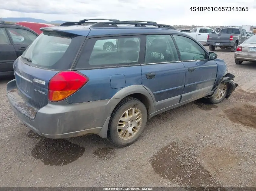 2005 Subaru Outback 2.5I VIN: 4S4BP61C657345365 Lot: 41911032