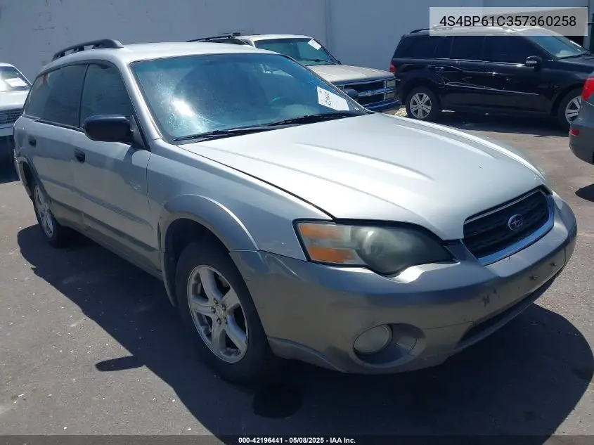 2005 Subaru Outback 2.5I VIN: 4S4BP61C357360258 Lot: 42196441