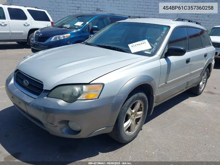 2005 Subaru Outback 2.5I VIN: 4S4BP61C357360258 Lot: 42196441