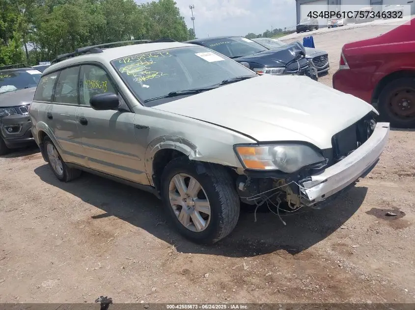 2005 Subaru Outback 2.5I VIN: 4S4BP61C757346332 Lot: 42585673