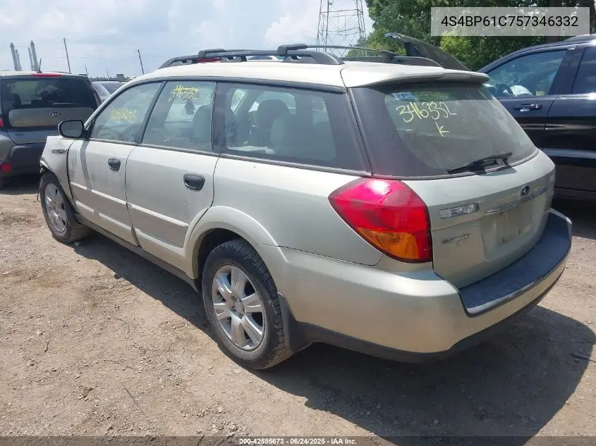 2005 Subaru Outback 2.5I VIN: 4S4BP61C757346332 Lot: 42585673