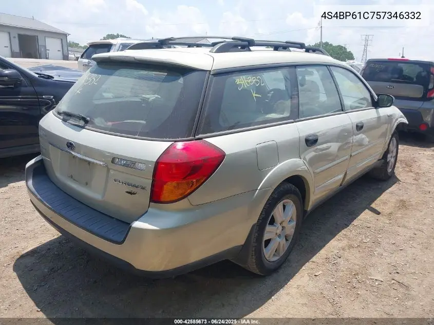 2005 Subaru Outback 2.5I VIN: 4S4BP61C757346332 Lot: 42585673
