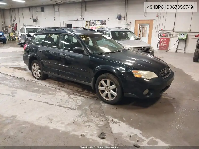 2006 Subaru Outback 2.5I VIN: 4S4BP61C067356749 Lot: 42162697