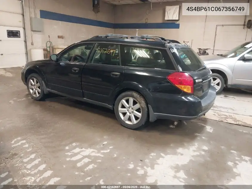 2006 Subaru Outback 2.5I VIN: 4S4BP61C067356749 Lot: 42162697