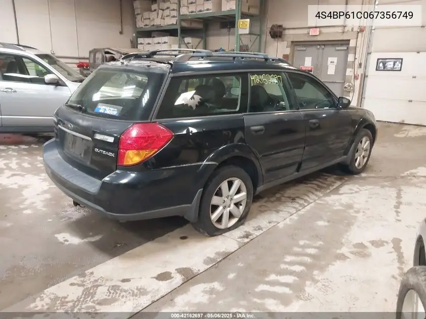 2006 Subaru Outback 2.5I VIN: 4S4BP61C067356749 Lot: 42162697