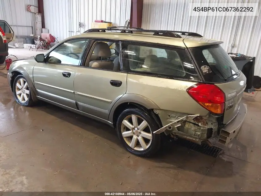 2006 Subaru Outback 2.5I VIN: 4S4BP61C067362292 Lot: 42188944