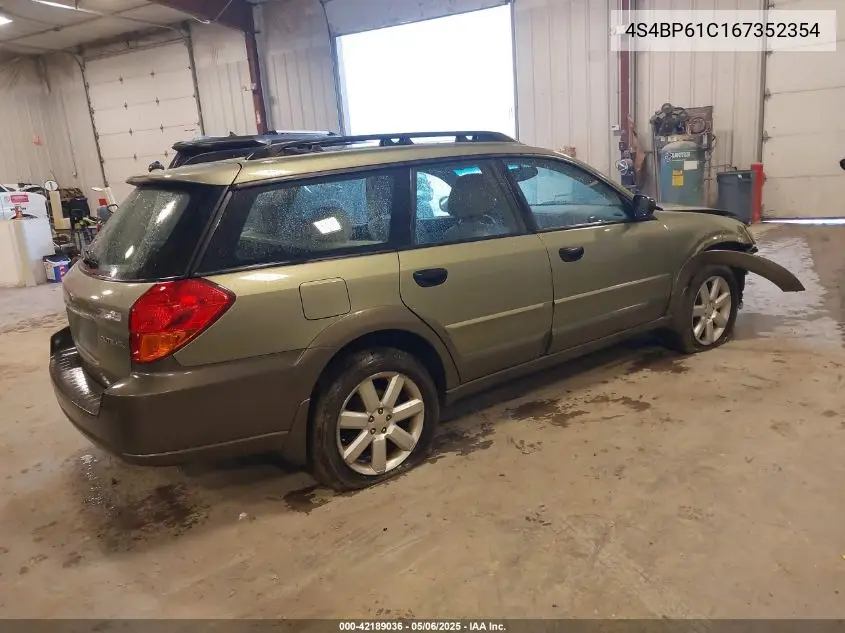 2006 Subaru Outback 2.5I VIN: 4S4BP61C167352354 Lot: 42189036