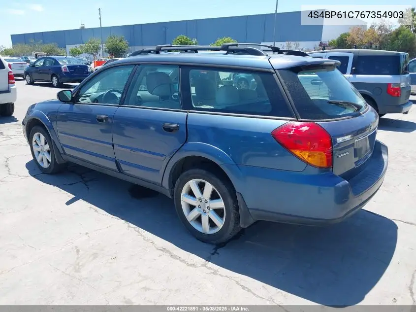 2006 Subaru Outback 2.5I VIN: 4S4BP61C767354903 Lot: 42221891