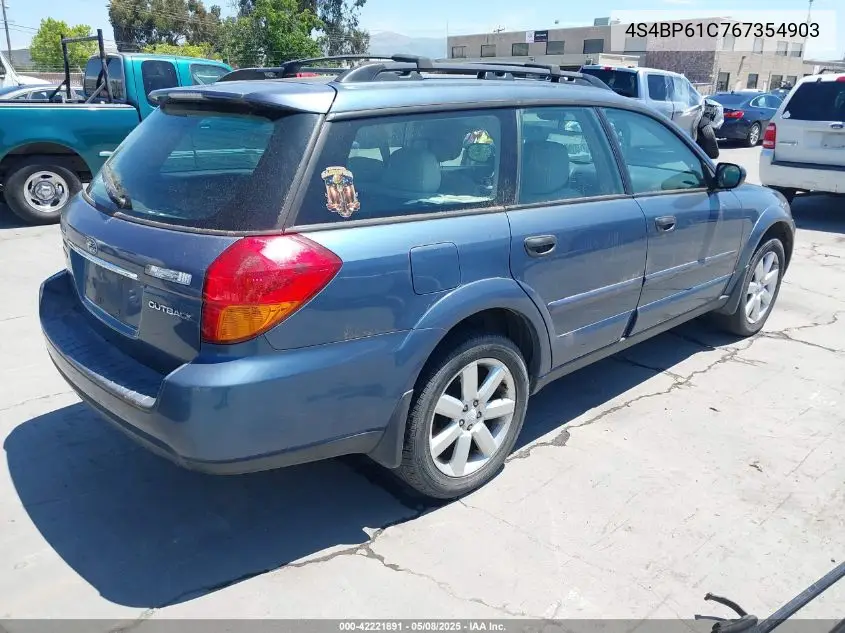 2006 Subaru Outback 2.5I VIN: 4S4BP61C767354903 Lot: 42221891