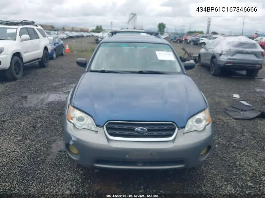 2006 Subaru Outback 2.5I VIN: 4S4BP61C167346666 Lot: 42239108