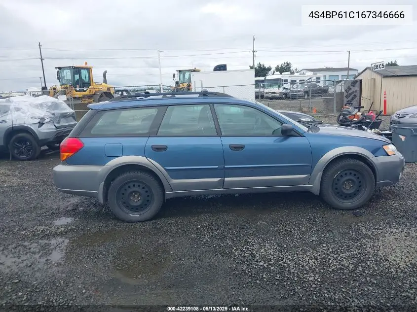 2006 Subaru Outback 2.5I VIN: 4S4BP61C167346666 Lot: 42239108