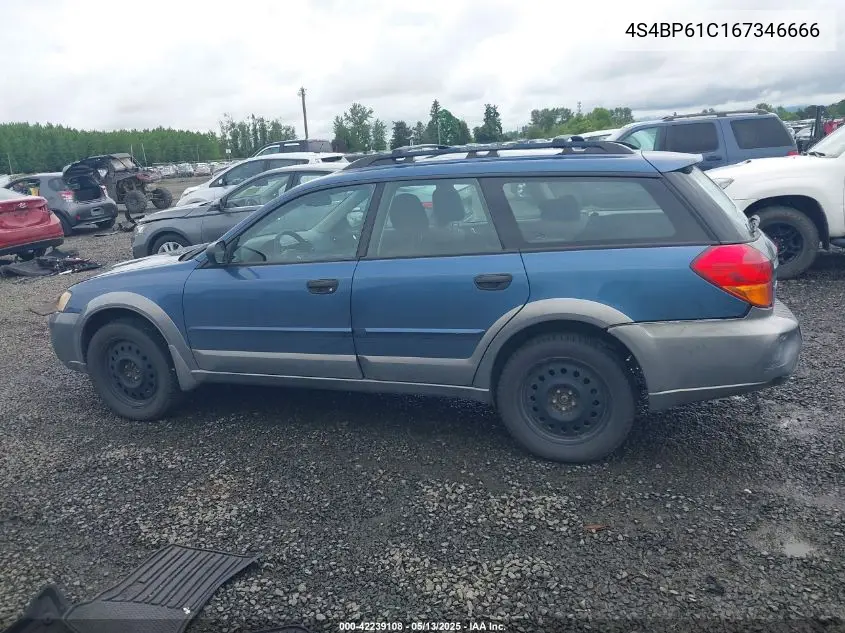 2006 Subaru Outback 2.5I VIN: 4S4BP61C167346666 Lot: 42239108