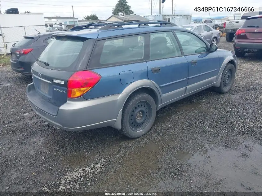 2006 Subaru Outback 2.5I VIN: 4S4BP61C167346666 Lot: 42239108