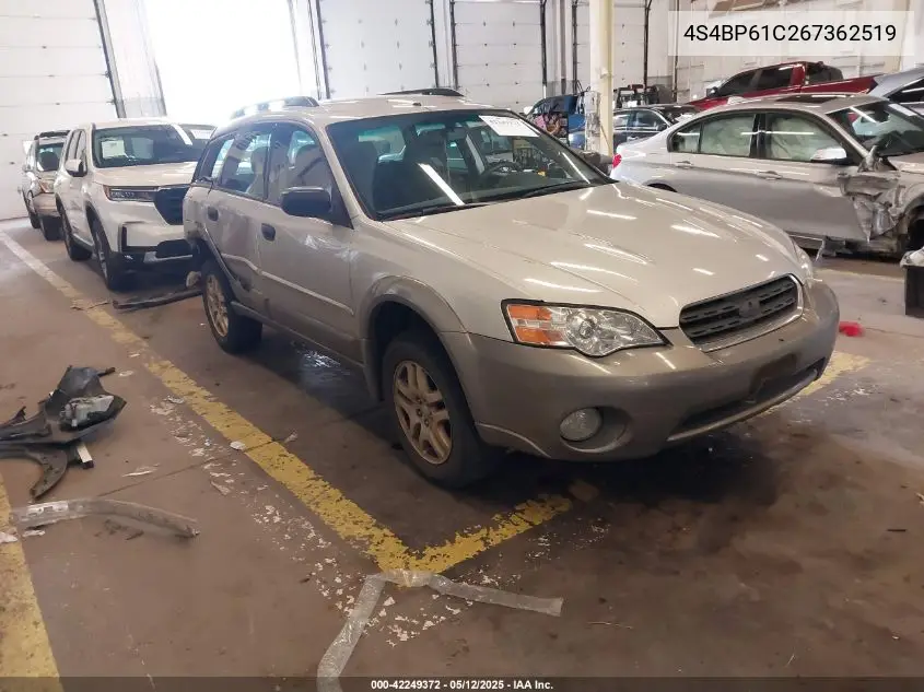 2006 Subaru Outback 2.5I VIN: 4S4BP61C267362519 Lot: 42249372