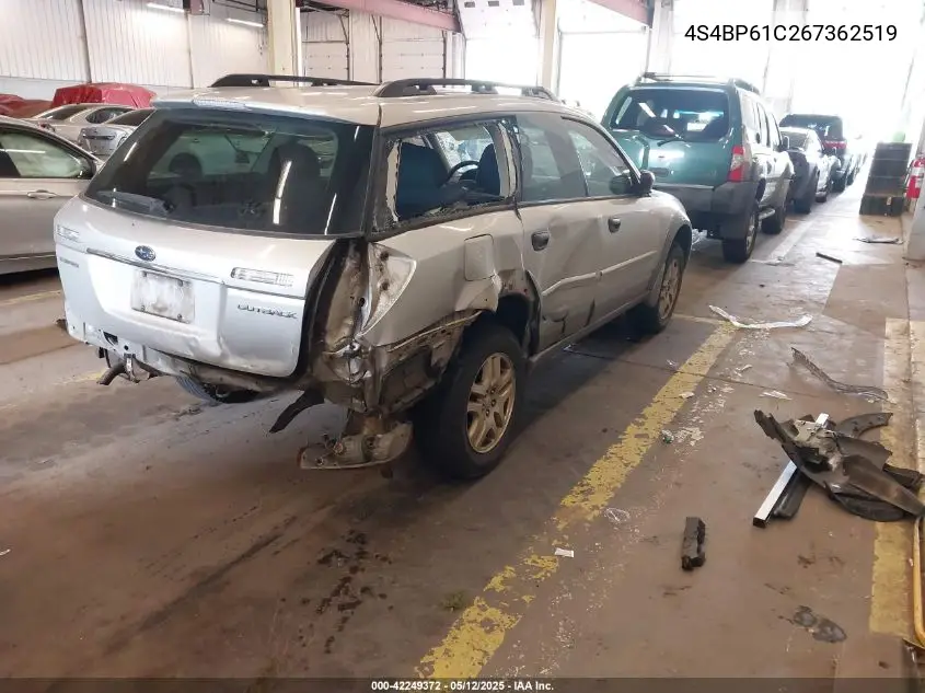 2006 Subaru Outback 2.5I VIN: 4S4BP61C267362519 Lot: 42249372