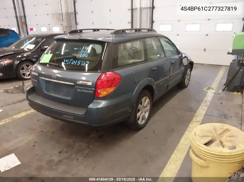 2007 Subaru Outback 2.5I VIN: 4S4BP61C277327819 Lot: 41604139