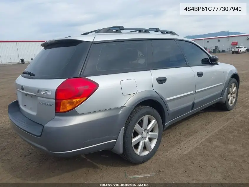 2007 Subaru Outback 2.5I VIN: 4S4BP61C777307940 Lot: 42227716