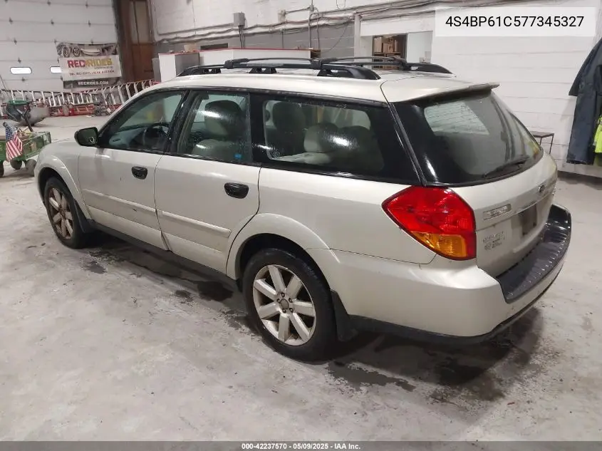 2007 Subaru Outback 2.5I/2.5I Basic/2.5I L.l. Bean Edition VIN: 4S4BP61C577345327 Lot: 42237570