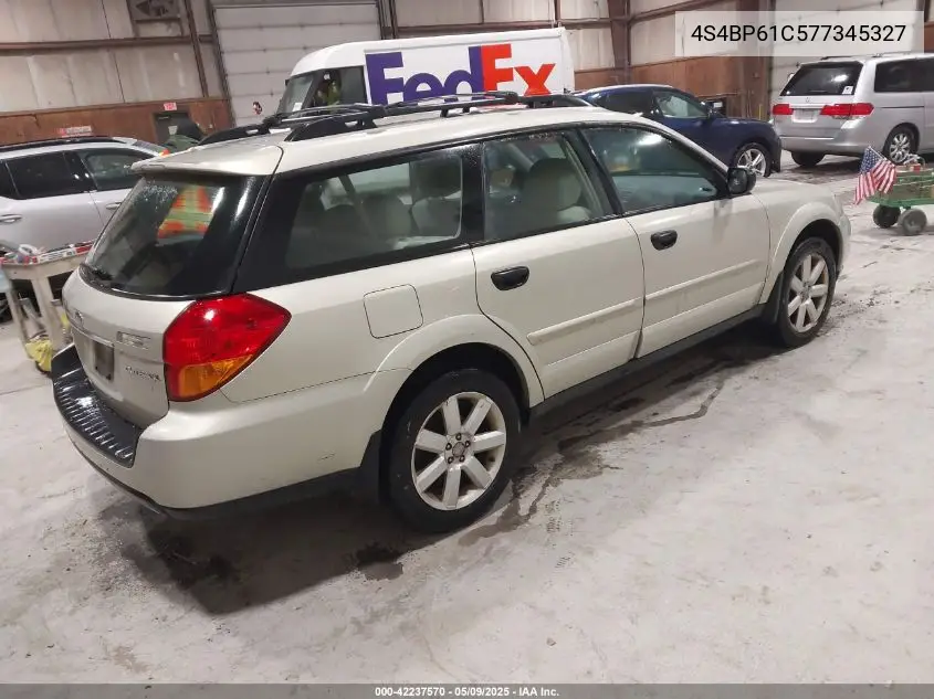 2007 Subaru Outback 2.5I/2.5I Basic/2.5I L.l. Bean Edition VIN: 4S4BP61C577345327 Lot: 42237570