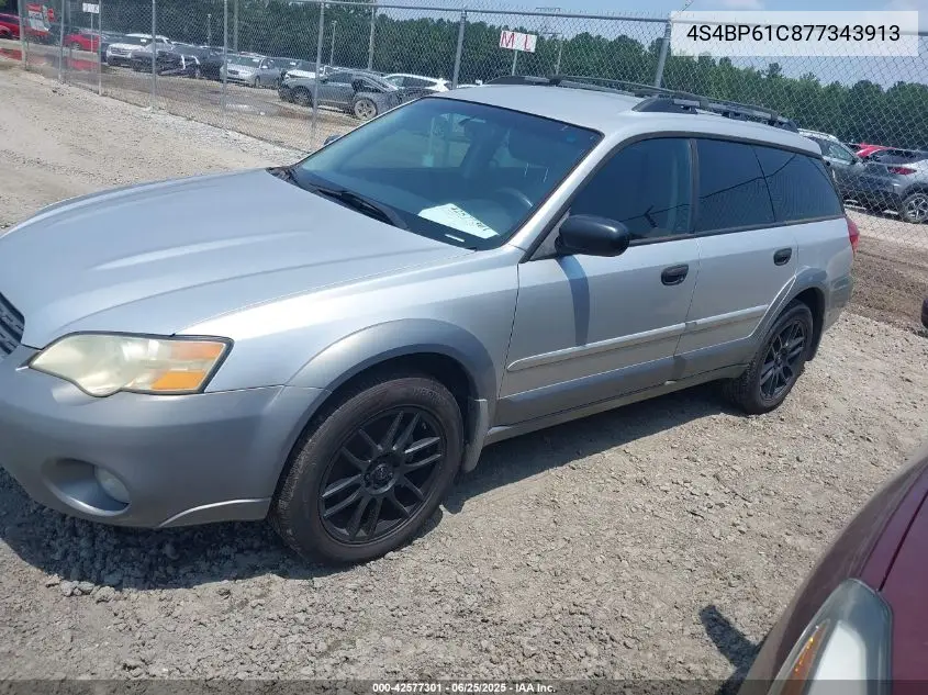 2007 Subaru Outback 2.5I/2.5I Basic/2.5I L.l. Bean Edition VIN: 4S4BP61C877343913 Lot: 42577301