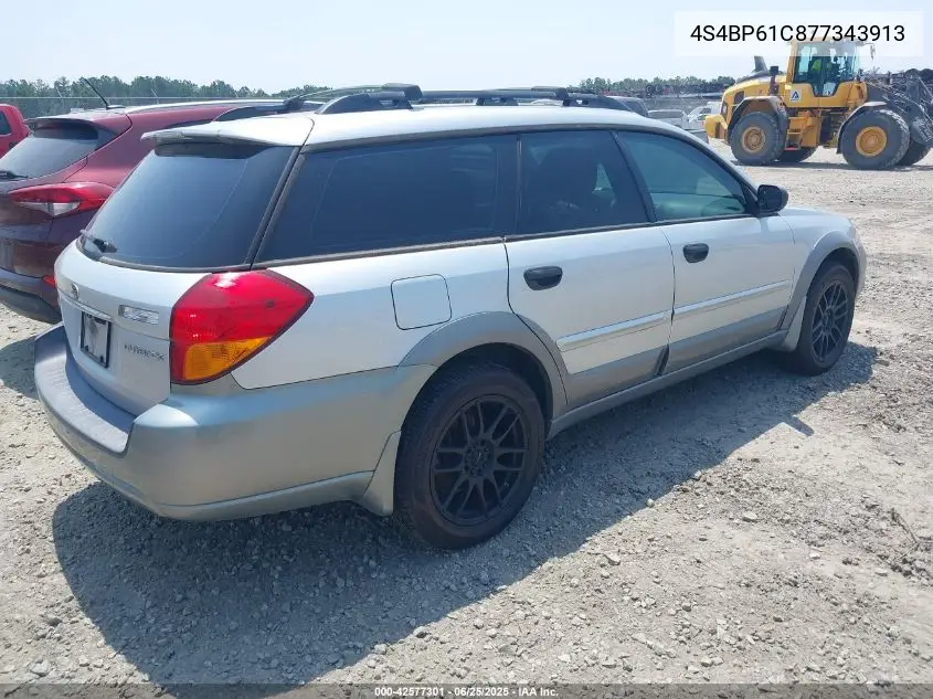 2007 Subaru Outback 2.5I/2.5I Basic/2.5I L.l. Bean Edition VIN: 4S4BP61C877343913 Lot: 42577301