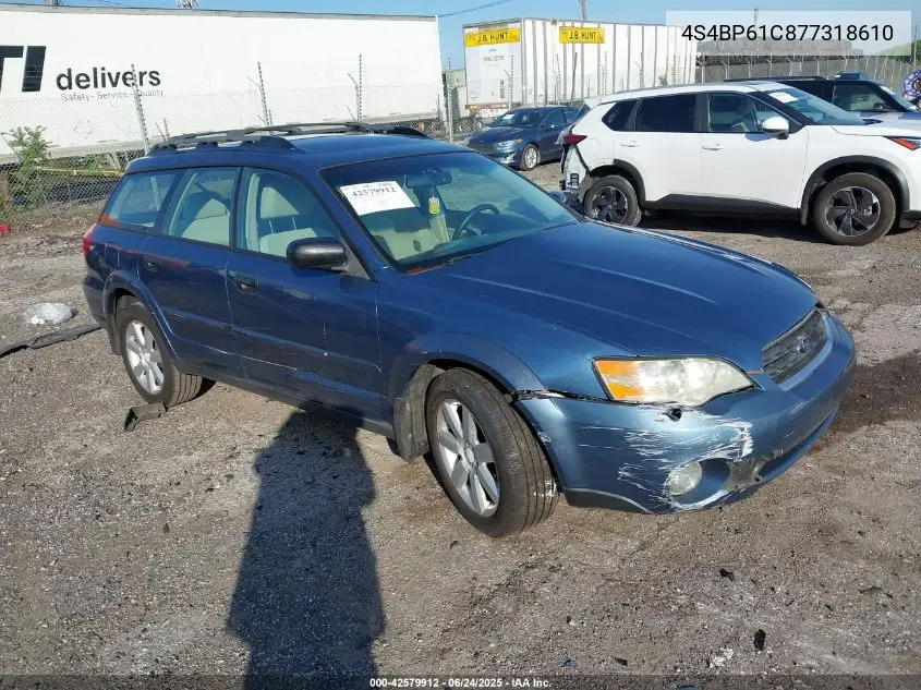 2007 Subaru Outback 2.5I VIN: 4S4BP61C877318610 Lot: 42579912