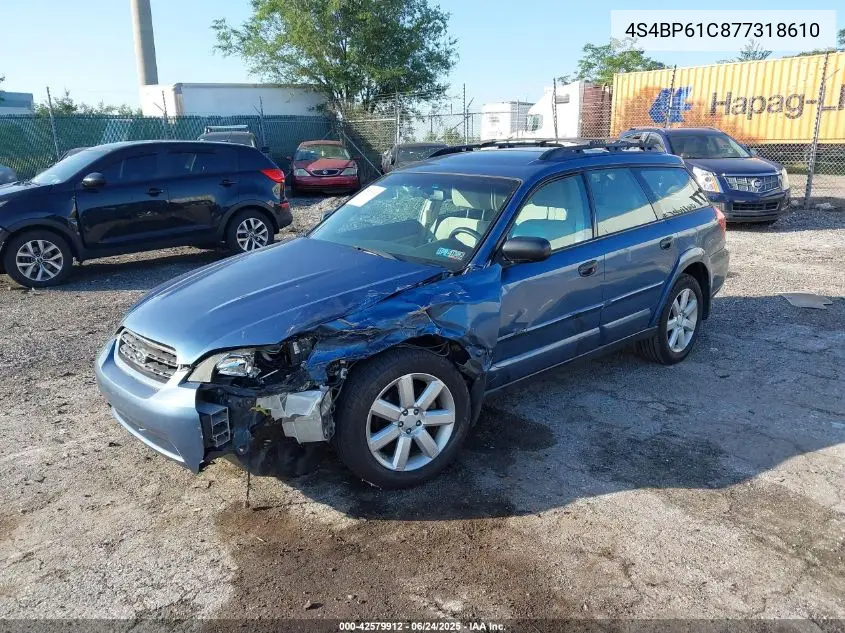 2007 Subaru Outback 2.5I VIN: 4S4BP61C877318610 Lot: 42579912