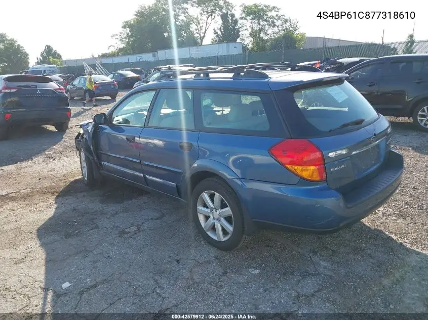 2007 Subaru Outback 2.5I VIN: 4S4BP61C877318610 Lot: 42579912