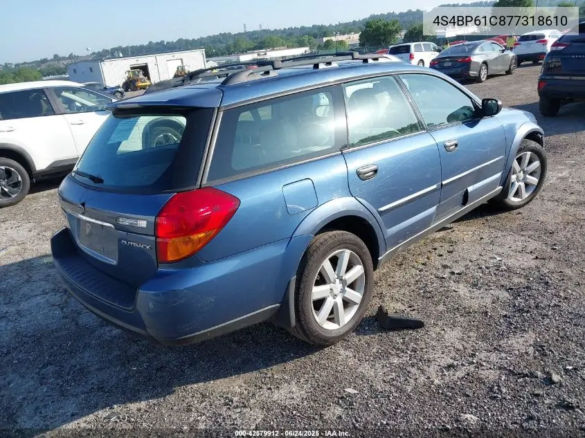 2007 Subaru Outback 2.5I VIN: 4S4BP61C877318610 Lot: 42579912