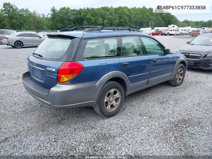 2007 Subaru Outback 2.5I Basic VIN: 4S4BP61C977333858 Lot: 42605214