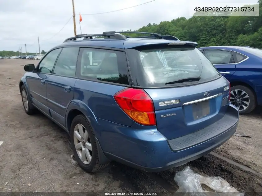 2007 Subaru Outback 2.5I Limited VIN: 4S4BP62C277315734 Lot: 42719442