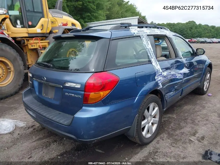 2007 Subaru Outback 2.5I Limited VIN: 4S4BP62C277315734 Lot: 42719442