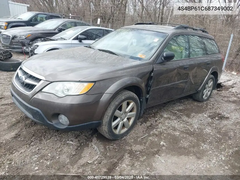 2008 Subaru Outback 2.5I/2.5I L.l. Bean Edition VIN: 4S4BP61C687349002 Lot: 41729539