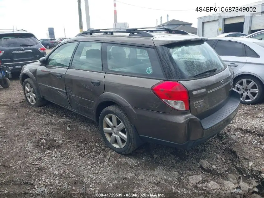 2008 Subaru Outback 2.5I/2.5I L.l. Bean Edition VIN: 4S4BP61C687349002 Lot: 41729539