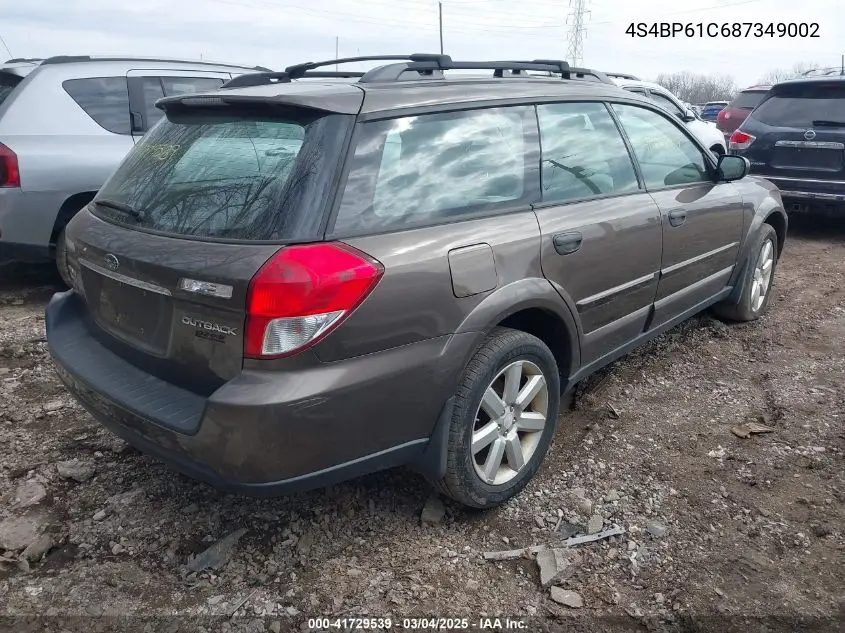 2008 Subaru Outback 2.5I/2.5I L.l. Bean Edition VIN: 4S4BP61C687349002 Lot: 41729539