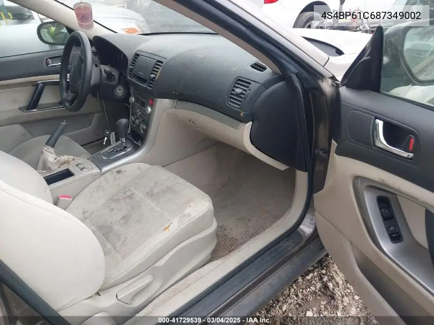 2008 Subaru Outback 2.5I/2.5I L.l. Bean Edition VIN: 4S4BP61C687349002 Lot: 41729539