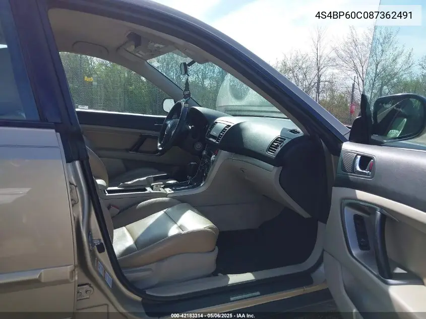2008 Subaru Outback VIN: 4S4BP60C087362491 Lot: 42183314