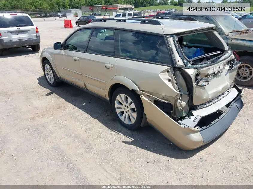 2008 Subaru Outback 2.5Xt Limited VIN: 4S4BP63C784338539 Lot: 42204293