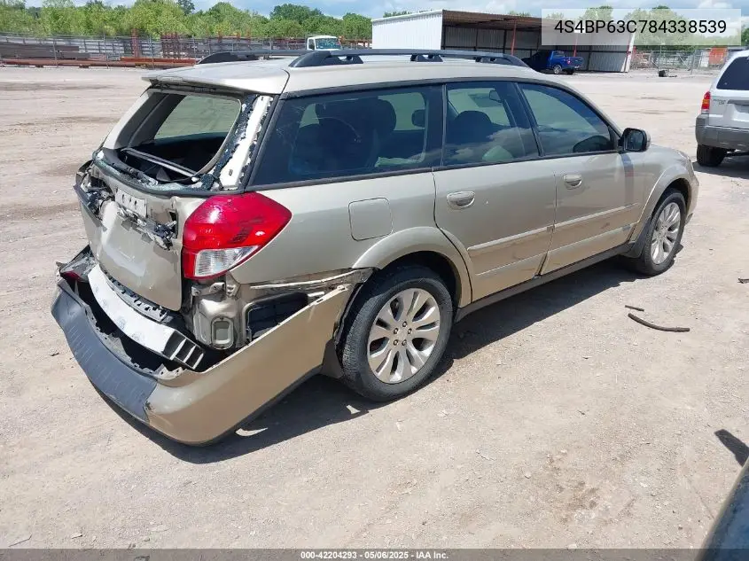 2008 Subaru Outback 2.5Xt Limited VIN: 4S4BP63C784338539 Lot: 42204293