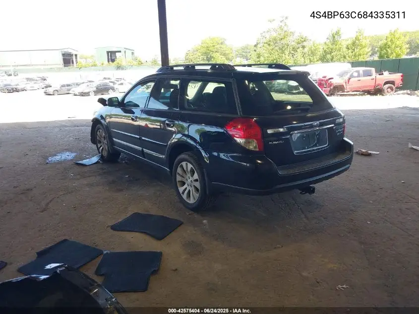 2008 Subaru Outback 2.5Xt Limited VIN: 4S4BP63C684335311 Lot: 42575404