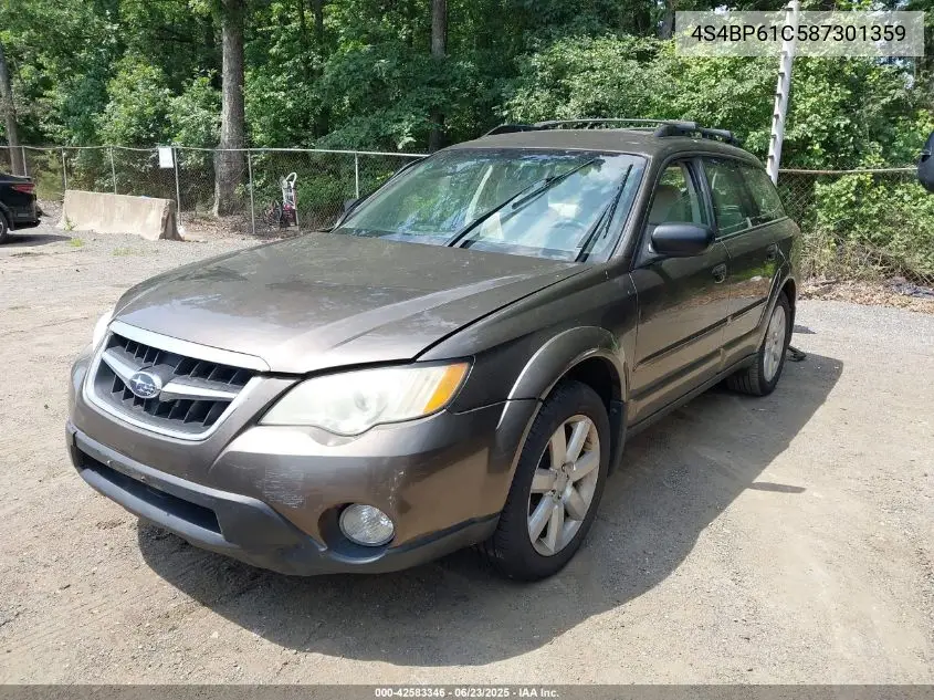 2008 Subaru Outback 2.5I/2.5I L.l. Bean Edition VIN: 4S4BP61C587301359 Lot: 42583346